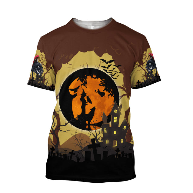 Halloween Wolf 3D All Over Printed Unisex Shirts No 01