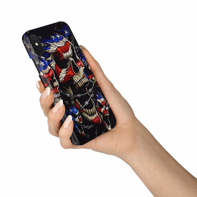 Patriotic Skull Phone Case-Phone Case-wc-fulfillment-iPhone X-Vibe Cosy™