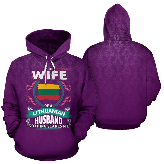 Lithuania - The Wife Of a Lithuanian Husband Hoodie-Apparel-Phaethon-Hoodie-S-Vibe Cosy™