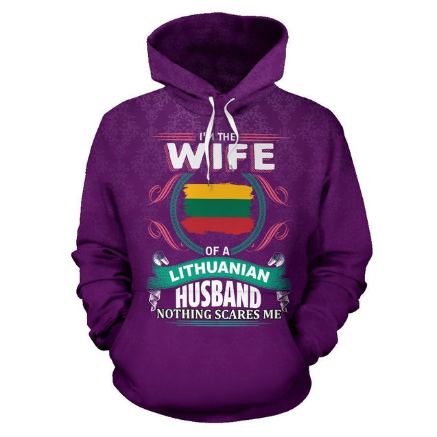 Lithuania - The Wife Of a Lithuanian Husband Hoodie-Apparel-Phaethon-Hoodie-S-Vibe Cosy™