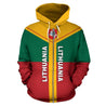 Lithuania Rising Pullover Hoodie-Apparel-Phaethon-Zipped Hoodie-S-Vibe Cosy™