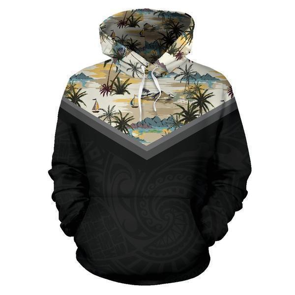 Hawaii Vintage Pattern Hoodie Painted Picture - AH - J9-ALL OVER PRINT ZIP HOODIES (P)-Phaethon-Hoodie-S-Vibe Cosy™