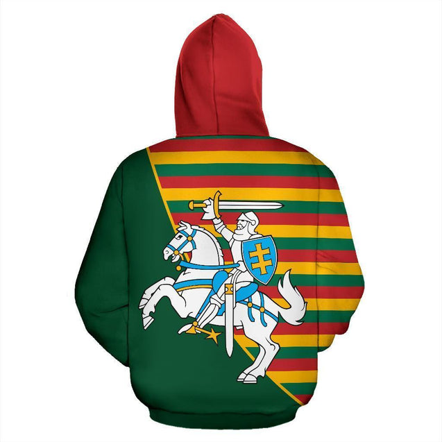 Lithuania Hoodie Vytis Patterns Flag Ver.2-Apparel-Phaethon-Zipped Hoodie-S-Vibe Cosy™