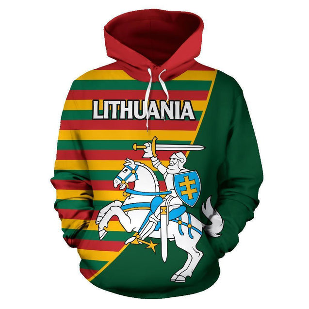 Lithuania Hoodie Vytis Patterns Flag Ver.2-Apparel-Phaethon-Hoodie-S-Vibe Cosy™