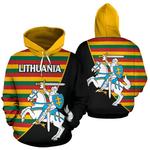 Lithuania Hoodie Vytis Patterns Flag-Apparel-Phaethon-Hoodie-S-Vibe Cosy™