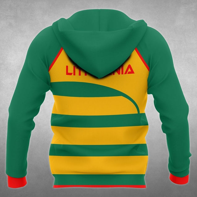 Lithuania Flag Curve All Over Hoodie-Apparel-Phaethon-Zipped Hoodie-S-Vibe Cosy™