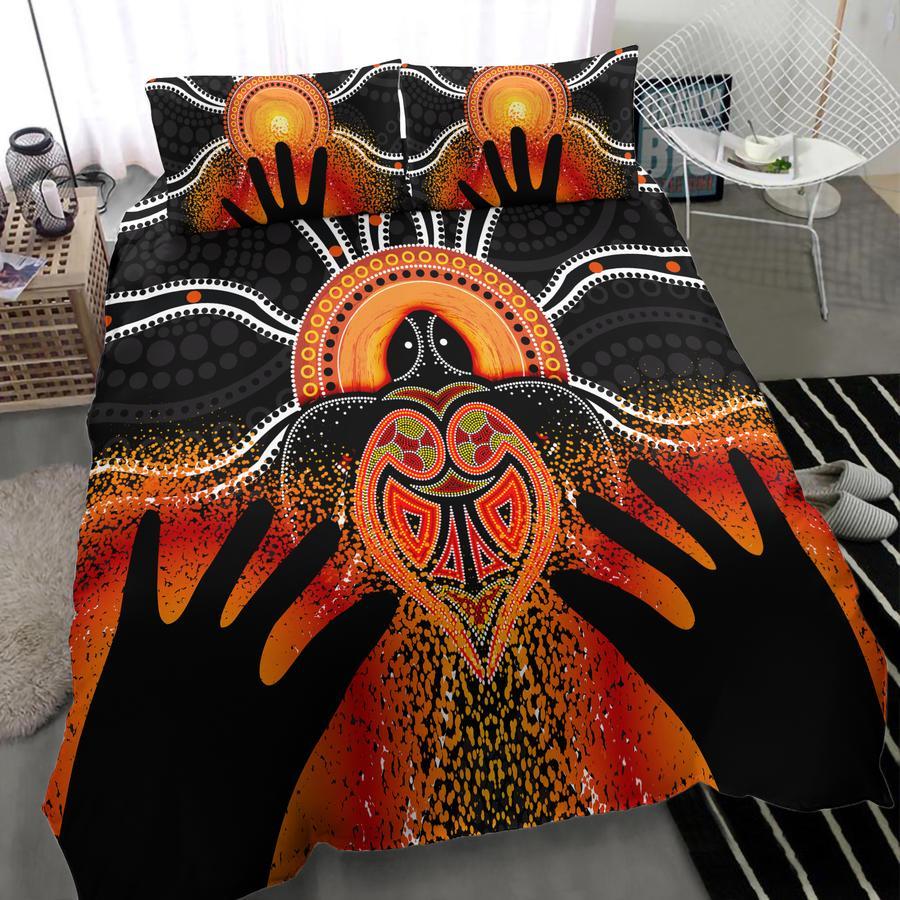 Aboriginal Duvet Cover Sun Turtle Australia Culture design print Bedding set