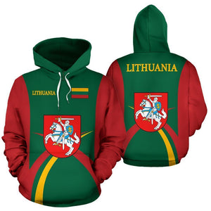 Lithuania Hoodie Coat Of Arms - Sports Style 02-Apparel-Phaethon-Hoodie-S-Vibe Cosy™