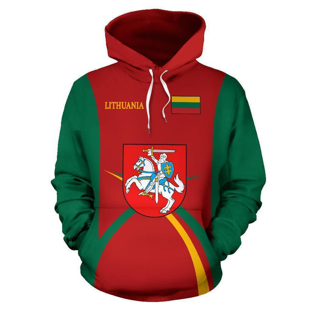 Lithuania Hoodie Coat Of Arms - Sports Style-Apparel-Phaethon-Hoodie-S-Vibe Cosy™