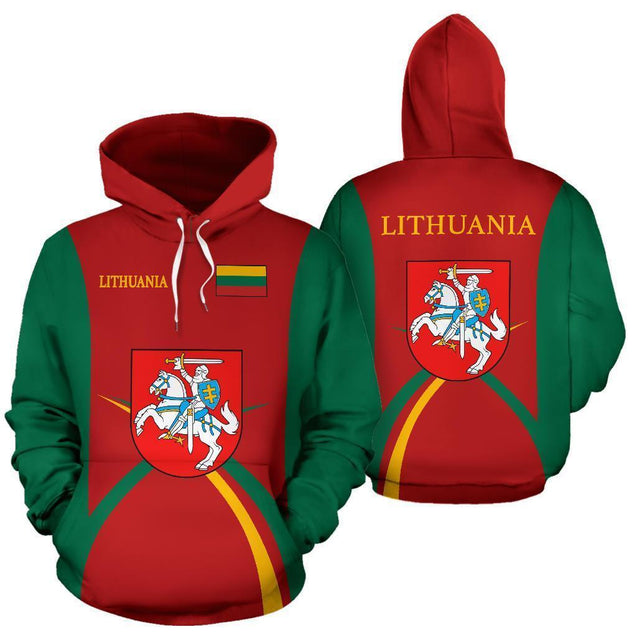 Lithuania Hoodie Coat Of Arms - Sports Style-Apparel-Phaethon-Hoodie-S-Vibe Cosy™