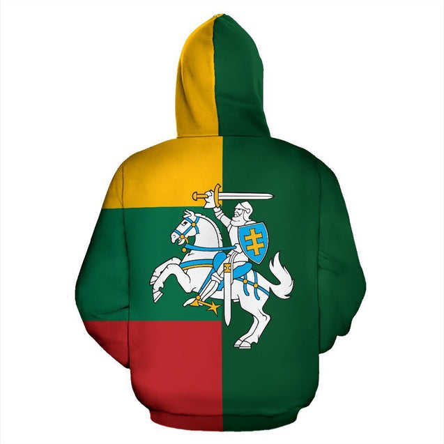 Lithuania Hoodie Flag Half-Apparel-Phaethon-Hoodie-S-Vibe Cosy™