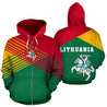 Lithuania Flag Hoodie - Stripes Style-Apparel-Phaethon-Zipped Hoodie-S-Vibe Cosy™