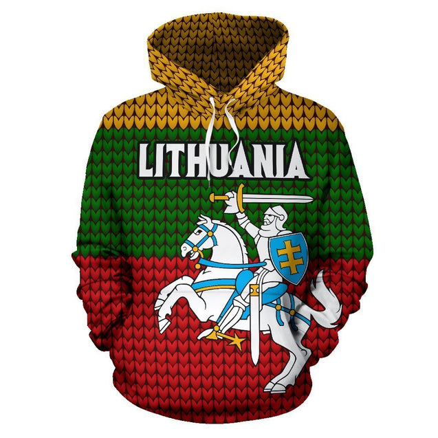 Lithuania Hoodie Knitted Flag-Apparel-Phaethon-Hoodie-S-Vibe Cosy™