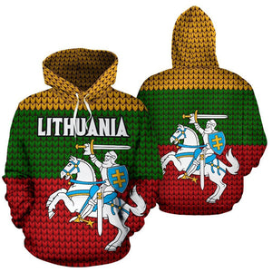 Lithuania Hoodie Knitted Flag-Apparel-Phaethon-Hoodie-S-Vibe Cosy™