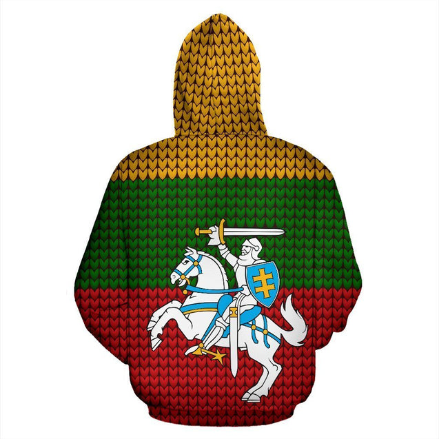 Lithuania Hoodie Knitted Flag-Apparel-Phaethon-Hoodie-S-Vibe Cosy™