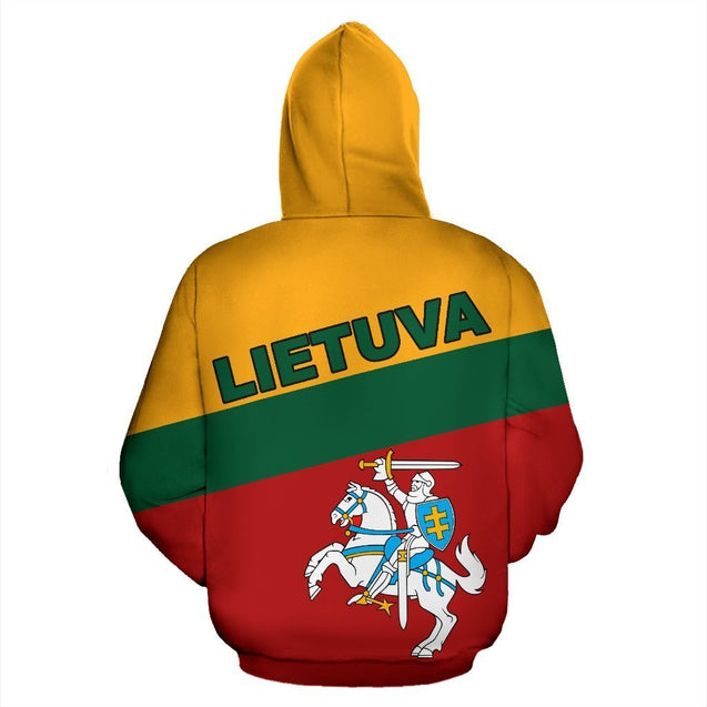 Lithuania Hoodie - Lietuva Hoodie Sport Flag Color-Apparel-Phaethon-Hoodie-S-Vibe Cosy™