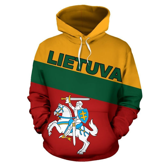 Lithuania Hoodie - Lietuva Hoodie Sport Flag Color-Apparel-Phaethon-Hoodie-S-Vibe Cosy™