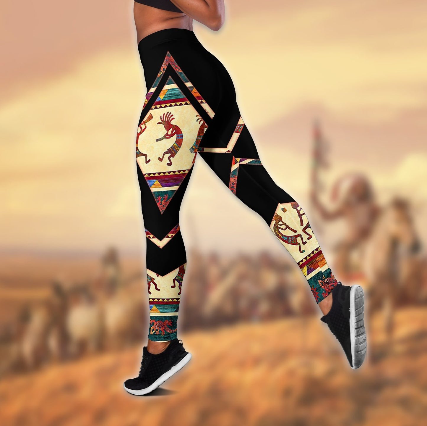 Native American 3D All Over Printed Legging + Hollow Tank Combo