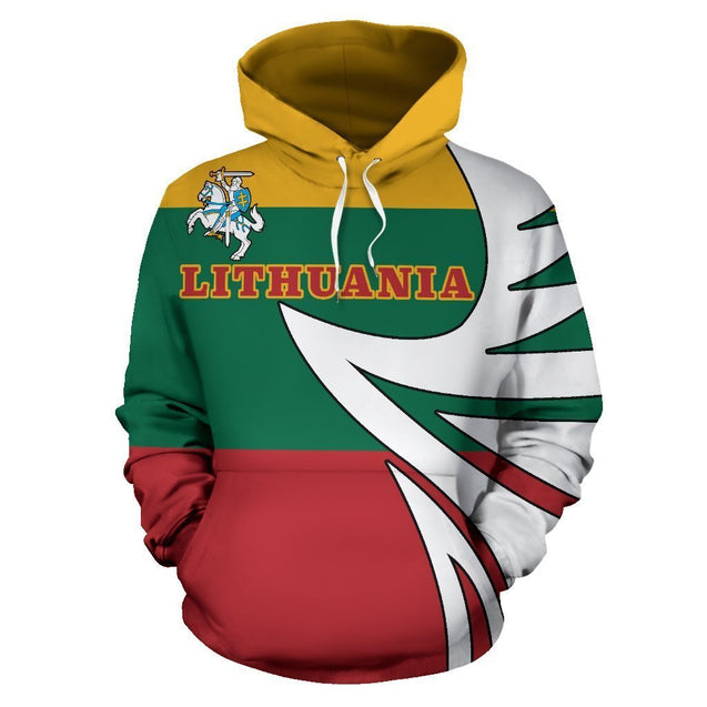 Lithuania Flag Hoodie - Coat Of Arms-Apparel-Phaethon-Hoodie-S-Vibe Cosy™