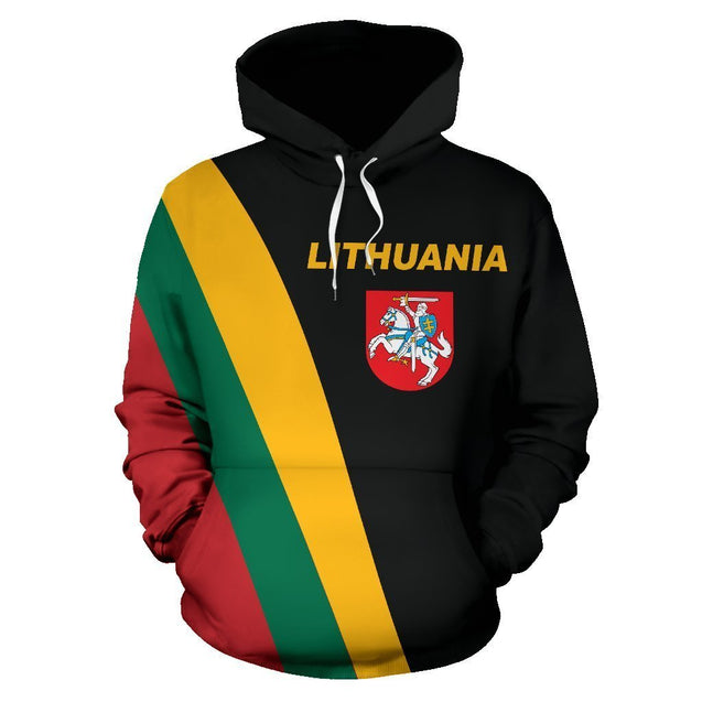 Lithuania Flag Hoodie-Apparel-Phaethon-Hoodie-S-Vibe Cosy™