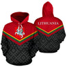 Lithuania Flag And Coat Of Arms Hoodie-Apparel-Phaethon-Hoodie-S-Vibe Cosy™