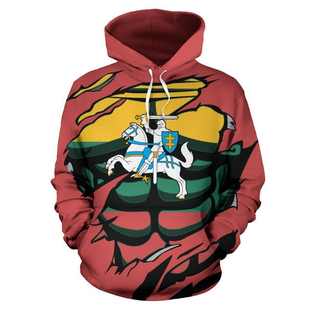 Lithuanian Vytis In Me All-Over Hoodie Red-Apparel-Phaethon-Hoodie-S-Vibe Cosy™