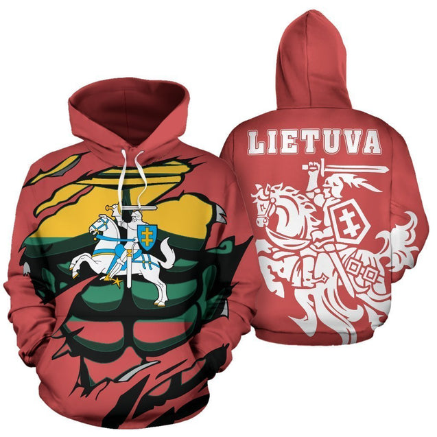 Lithuanian Vytis In Me All-Over Hoodie Red-Apparel-Phaethon-Hoodie-S-Vibe Cosy™