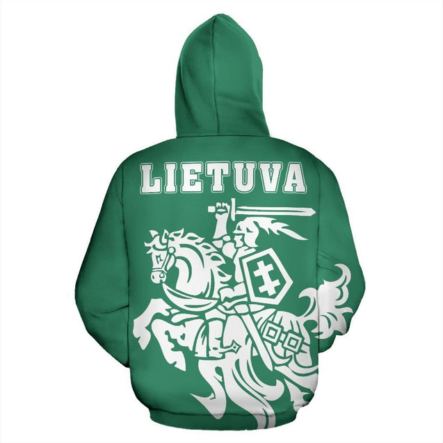 Lithuanian Vytis In Me All-Over Hoodie Green-Apparel-Phaethon-Zipped Hoodie-S-Vibe Cosy™