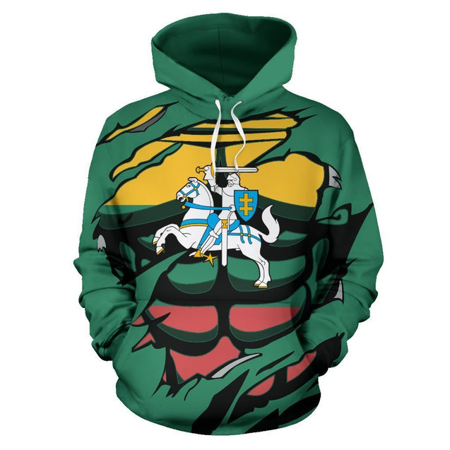 Lithuanian Vytis In Me All-Over Hoodie Green-Apparel-Phaethon-Hoodie-S-Vibe Cosy™