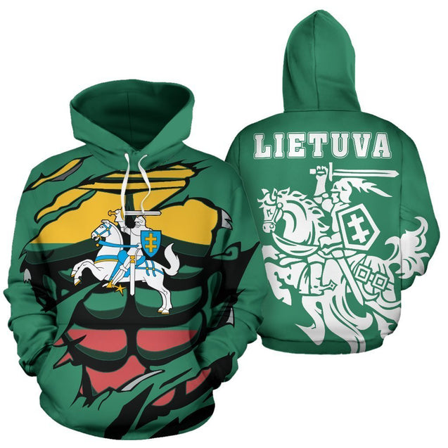 Lithuanian Vytis In Me All-Over Hoodie Green-Apparel-Phaethon-Hoodie-S-Vibe Cosy™