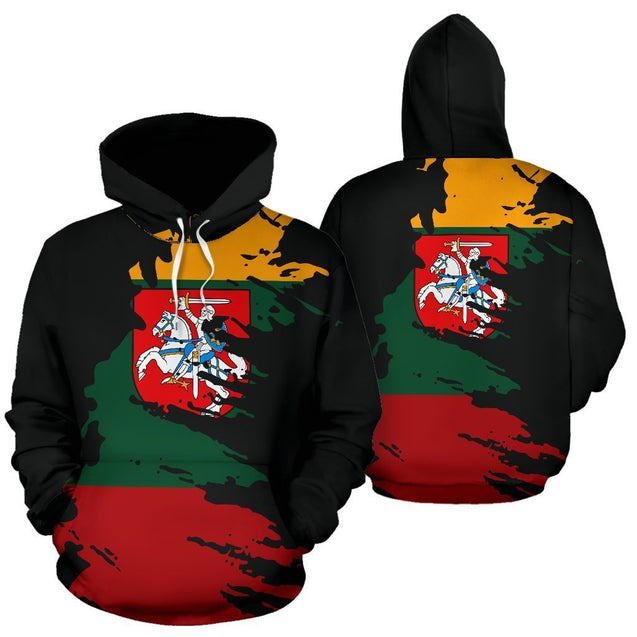 Lithuania Hoodie Flag Painting-Apparel-Phaethon-Hoodie-S-Vibe Cosy™