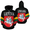 Lithuania Flag Wing Black Hoodie-Apparel-Phaethon-Hoodie-S-Vibe Cosy™