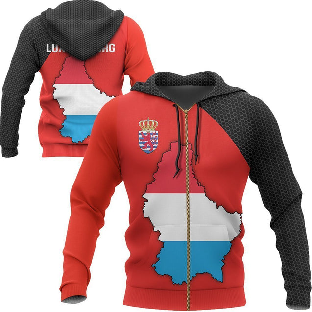 Luxembourg Map Special Hoodie-Apparel-Phaethon-Zipped Hoodie-S-Vibe Cosy™