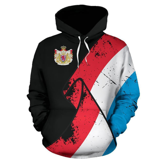 Luxembourg Special Grunge Flag Pullover Hoodie-Apparel-Phaethon-Hoodie-S-Vibe Cosy™