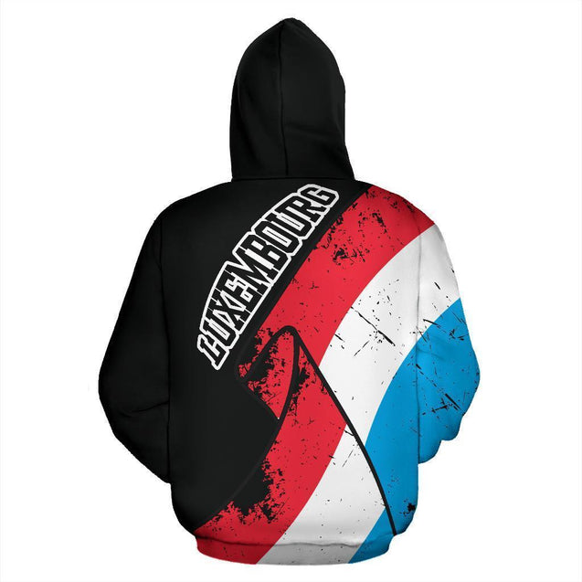 Luxembourg Special Grunge Flag Pullover Hoodie-Apparel-Phaethon-Hoodie-S-Vibe Cosy™