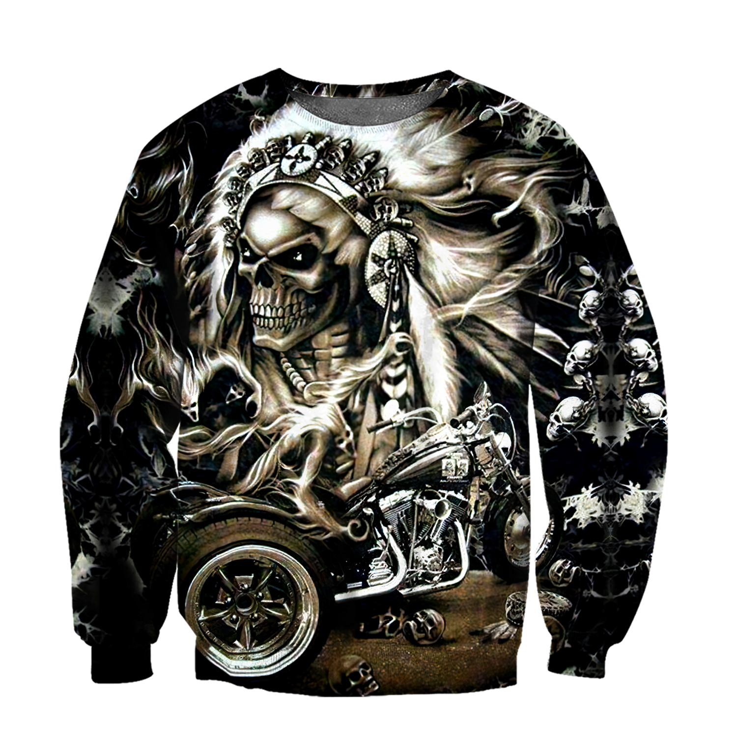 Skull Motorbike Boomber Jacket 3D All Over Printed Shirts For Men HHT21072006-LAM-Apparel-LAM-Sweatshirts-S-Vibe Cosy™