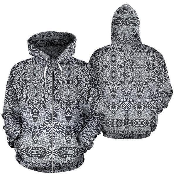 Polynesian Tribal Hoodie 08 - AH - J4-ALL OVER PRINT HOODIES (P)-Phaethon-ZIP-UP Hoodie-S-Vibe Cosy™