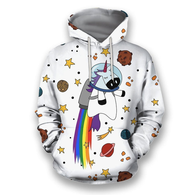 3D all over print unicornio astronaut-Apparel-HbArts-Hoodie-S-Vibe Cosy™