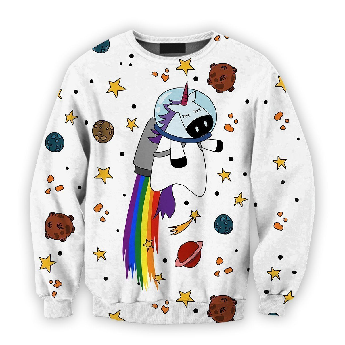3D all over print unicornio astronaut-Apparel-HbArts-Sweatshirt-S-Vibe Cosy™