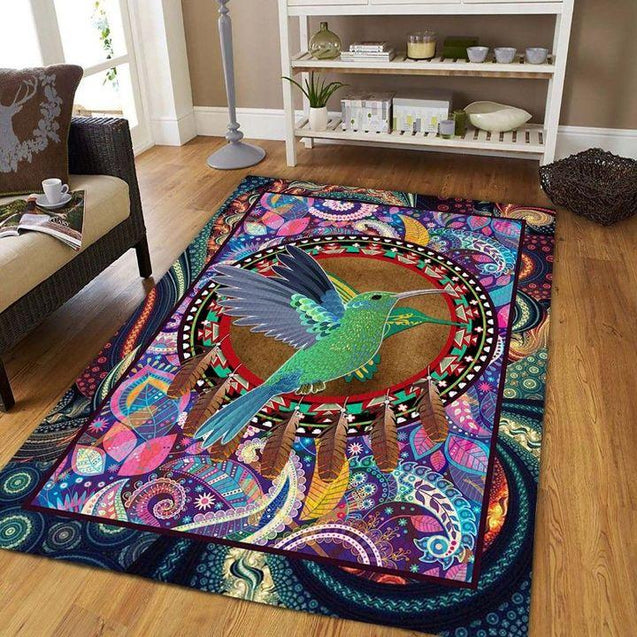 Colorful Hummingbird Rug