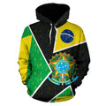 Brasil Hoodie - Flag with Brazil Patterns-Apparel-Phaethon-Hoodie-S-Vibe Cosy™