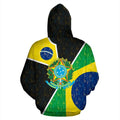 Brasil Hoodie - Flag with Brazil Patterns-Apparel-Phaethon-Zip- Up Hoodie-S-Vibe Cosy™