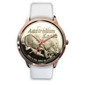 Australia koala rose gold watch NN8-ROSE GOLD WATCHES-HP Arts-Mens 40mm-White Leather-Vibe Cosy™