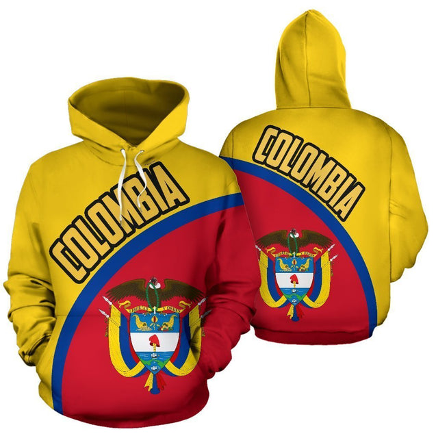 Colombia Hoodie Wave Flag Color-Apparel-Phaethon-Hoodie-S-Vibe Cosy™