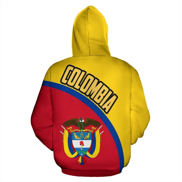 Colombia Hoodie Wave Flag Color-Apparel-Phaethon-Hoodie-S-Vibe Cosy™