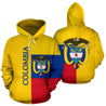 Colombia Hoodie Flag Half Coat Of Arms-Apparel-Phaethon-Hoodie-S-Vibe Cosy™