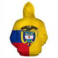 Colombia Hoodie Flag Half Coat Of Arms-Apparel-Phaethon-Hoodie-S-Vibe Cosy™