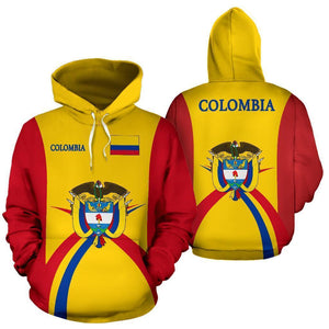 Colombia Hoodie Coat Of Arms - Sports Style-Apparel-Phaethon-Hoodie-S-Vibe Cosy™