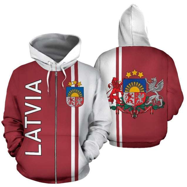 Latvia All Over Hoodie - Straight Version-Apparel-Phaethon-Zip- Up Hoodie-S-Vibe Cosy™