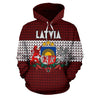 Latvia Hoodie Knitted Flag-Apparel-Phaethon-Hoodie-S-Vibe Cosy™